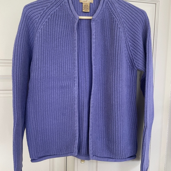 Womens L Sweater 100% Cotton Knit Jacket Blazer High Quality Cotton Ginny NICE! - Picture 1 of 8
